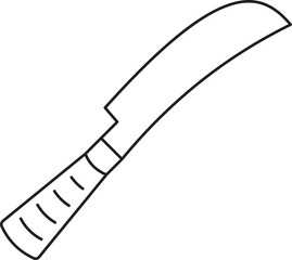 Decorative kitchen utensil outline illustration