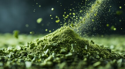 Green Dried Poblano Pepper Flakes in Stunning Detail