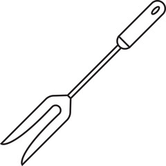 Decorative kitchen utensil outline illustration