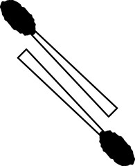 Decorative kitchen utensil outline illustration