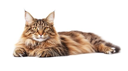 Maine Coon on white background