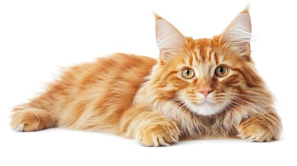 Maine Coon on white background 