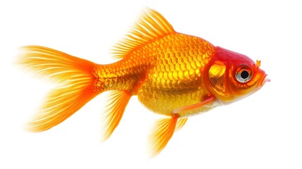 Fototapeta premium Goldfish animal isolated on a white background 