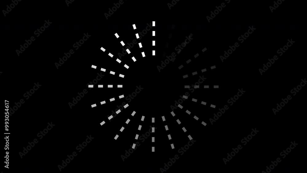 Poster loop animation - loading circle icon on black background 4k video