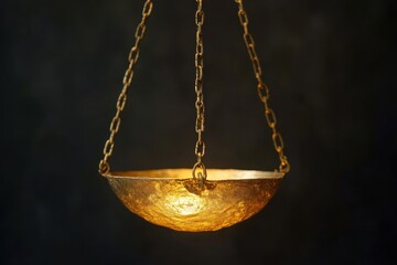 A radiant scale featuring two hanging chains connected to it