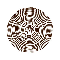  Hand drawn tree ring wood circle vector flat design