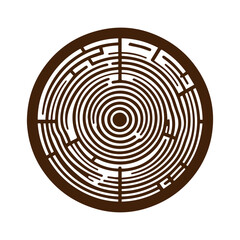  Hand drawn tree ring wood circle vector flat design