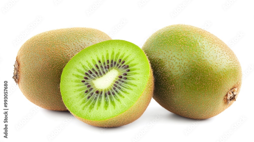 Poster composite kiwi fruit isolated white background 