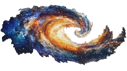 Fototapeta premium Galactic swirl, colorful cosmic art transparent background