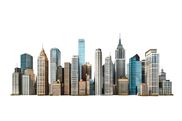 Fototapeta premium Modern skyline with unique architectural designs transparent background