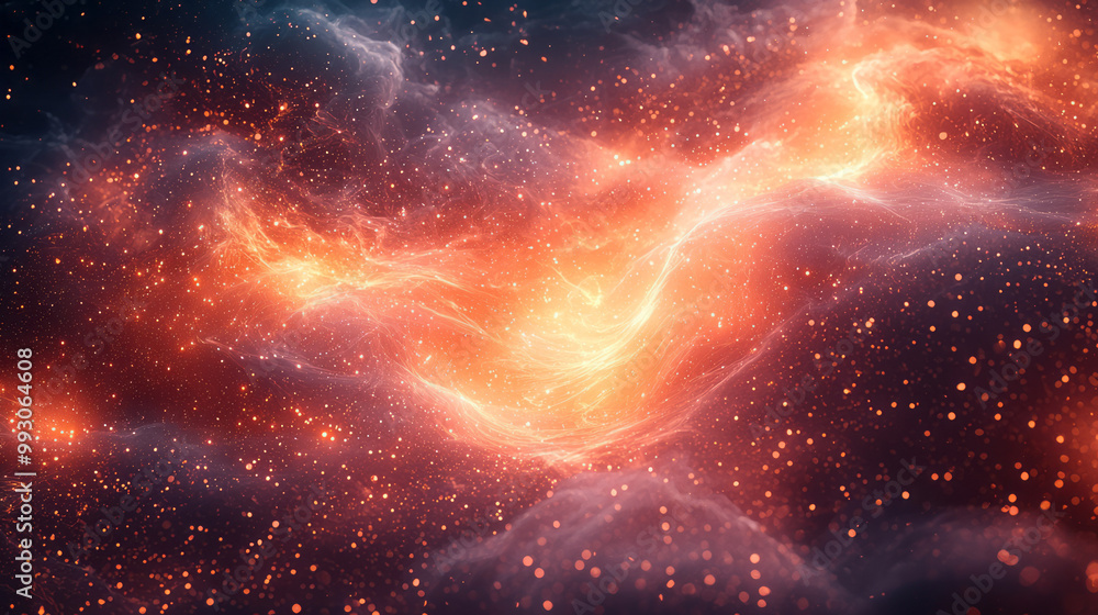 Poster a glowing x-ray particle field with swirling patterns,