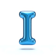 Blue letter i in shape of a balloon, Clean image, high quality, white background