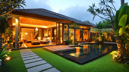 Obraz premium Luxury Villa with Private Pool and Garden