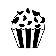 Cupcake icon vector. Cake illustration sign. Sweet symbol or logo.