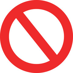 Ban Sign vector illustration, Prohibited circle sign, Ban icon isolated, Prohibition red icon, Red circle with cross line symbol. Caution frame symbol. Forbidden stop sign, Red cross symbol isolated.