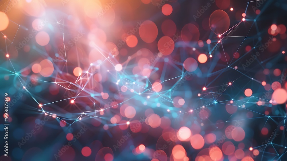 Poster global ai and big data concept with a detailed neural network, data streams, and digital security el