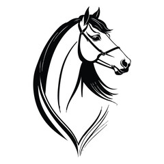 horse , Minimalist and Simple Silhouette - Vector illustration white background