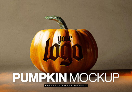 Halloween Pumpkin Logo Mockup