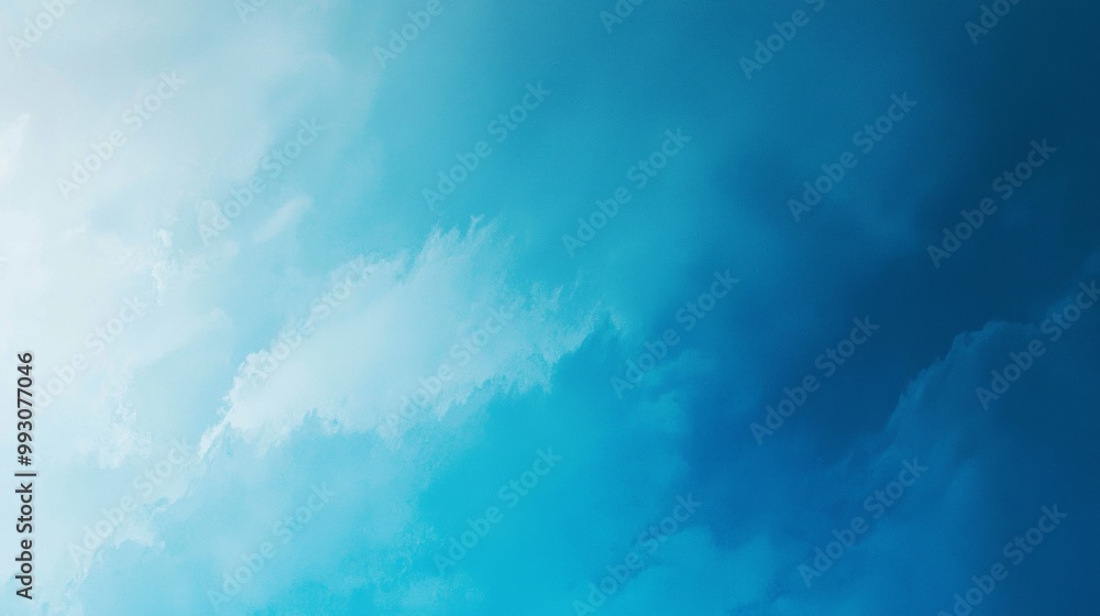 Aufkleber serene blue sky with fluffy white clouds, creating a peaceful and bright atmosphere. perfect for add