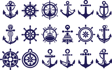 Anchors icons set. Simple set of Anchors vector icons for web design, on white background