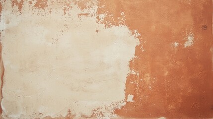 Fototapeta premium Image of a concrete wall with peeling paint, revealing layers of texture and history, creating a rustic and weathered aesthetic
