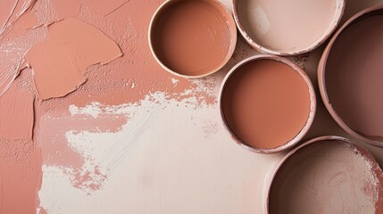 Colorful paint cans on canvas with brushes, perfect for diy home projects. Endless decorating ideas with vibrant palettes and textures. Let creativity flow!