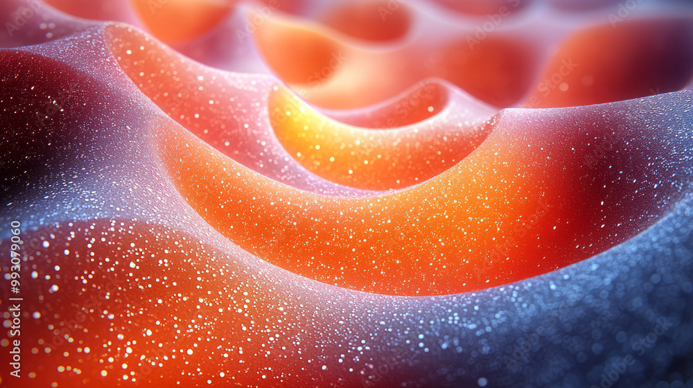 Poster a vibrant 3d representation of pi, with the number spiraling infinitely into the distance,