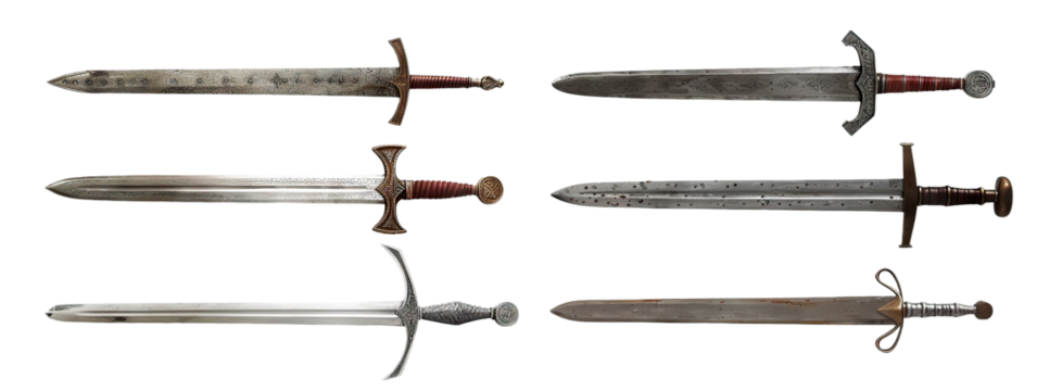 Set of medieval swords, cut out