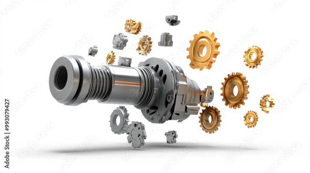 Poster mechanical components with gears and axles design