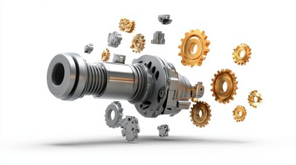 Mechanical Components with Gears and Axles Design