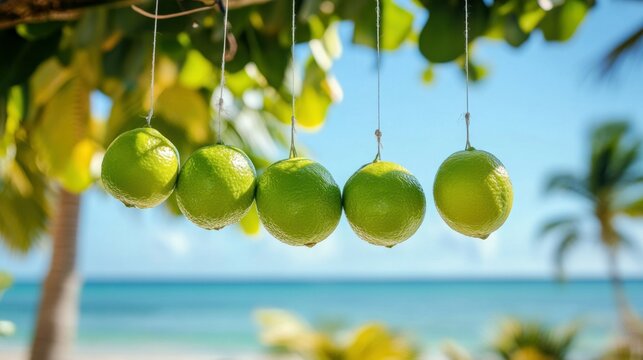 Fresh Key Limes Hanging by the Beach in Florida