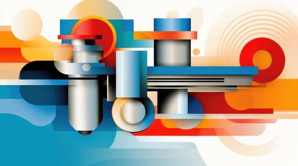 Fototapeta premium Abstract geometric design with vibrant colors and shapes