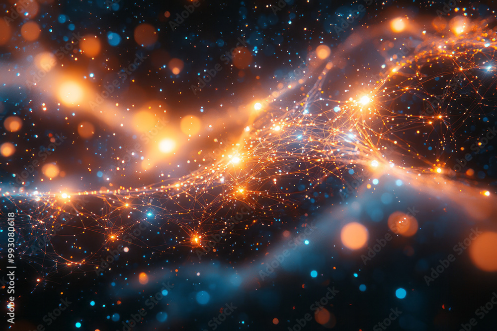 Aufkleber a glowing network of interconnected thoughts, with vibrant lines connecting different points