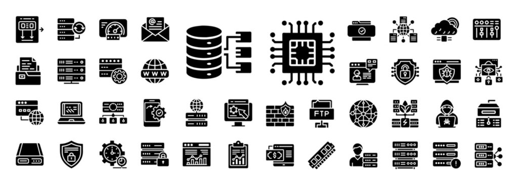 web hosting icon, online security privacy storage