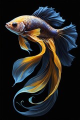 Fototapeta premium a Betta fish,a solid black background