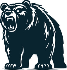Angry bear Silhouette Vector file. on white background