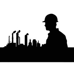 Industrial Engineer Silhouette Vector Illustration Transparent Background