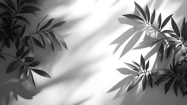 Black and White Leaves Shadow Photography Background