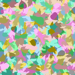 Multicolor layered falling leaves Colorful autumn foliage botanical natural pattern