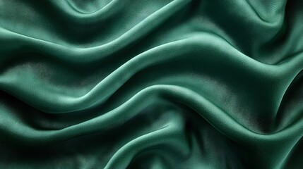 Fototapeta premium Green fabric with wavy design on top