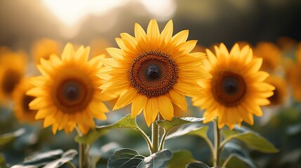 Obraz premium Cheerful sunflower arrangement perfect for Thanksgiving and Halloween celebrations, bringing warmth and joy to autumn festivities.