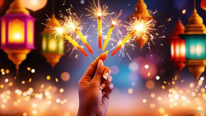 Sparkly Celebration: Ramadan Lights and Sparklers