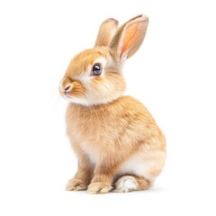 Obraz premium rabbit sitting isolated on white background 