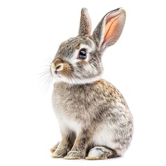 Obraz premium rabbit sitting isolated on white background 