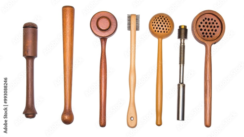 Sticker Plungers: Tools for clearing clogged toilets and drains isolated on white background  