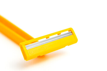 Orange Yellow simple razor with two blade different position