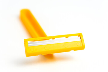 Orange Yellow simple razor with two blade different position
