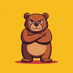 Fototapeta premium Grumpy Bear Cartoon.