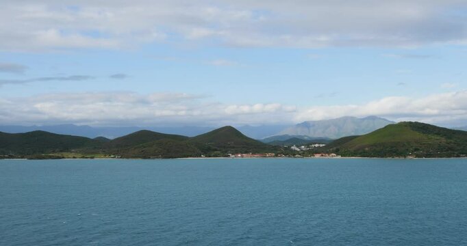 Panoramic view of Noumea, New Caledonia. View of the mountain range.