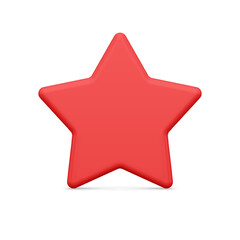 Realistic red classic five pointed star decorative design element of best award insignia leader achievement vector illustration. Premium starry festive winter holiday decor winner victory template